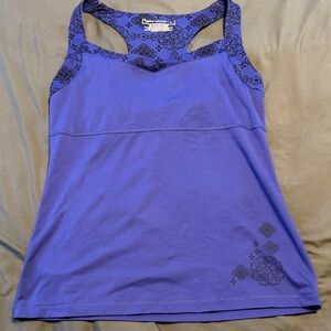 Tek Gear Blue Tank Top with Floral Accents